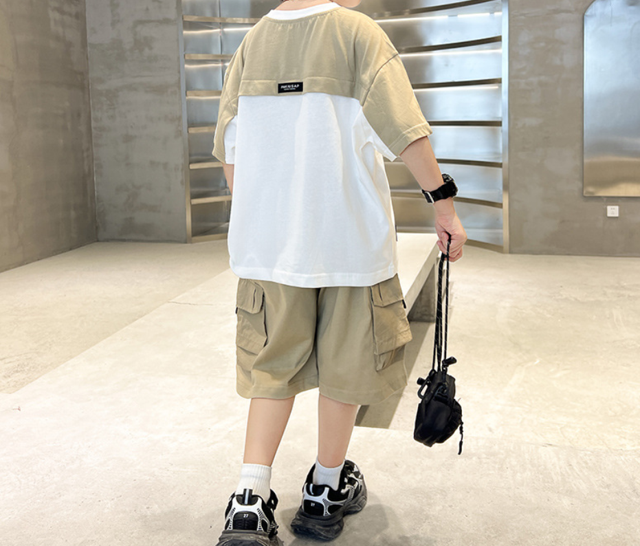韓版預購 - 男大童 配色工裝套裝 (120~170cm) - R12