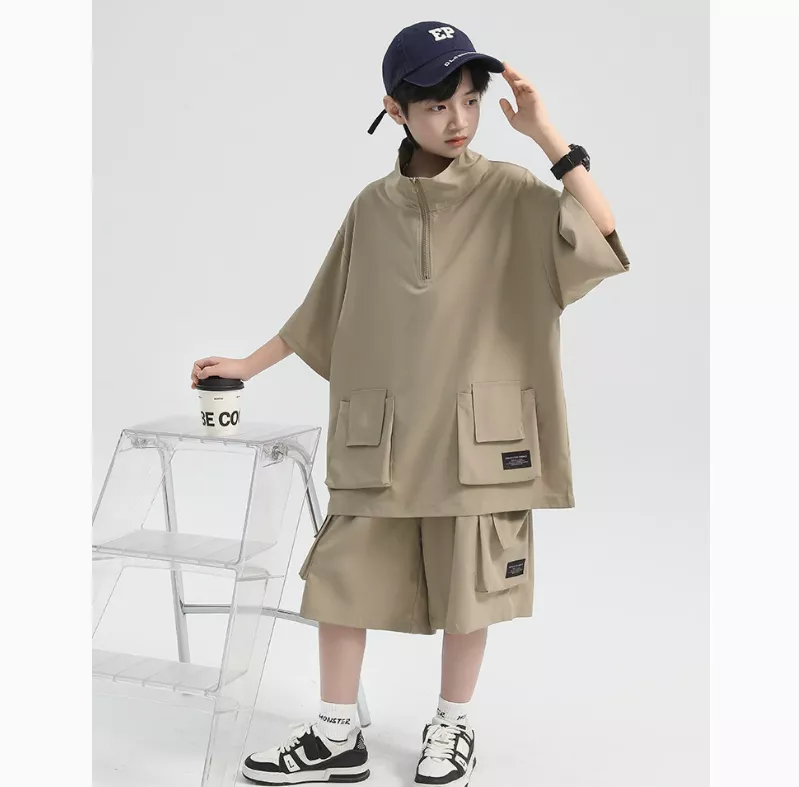 韓版預購 - 男大童 配色工裝套裝 (120~170cm) - R13