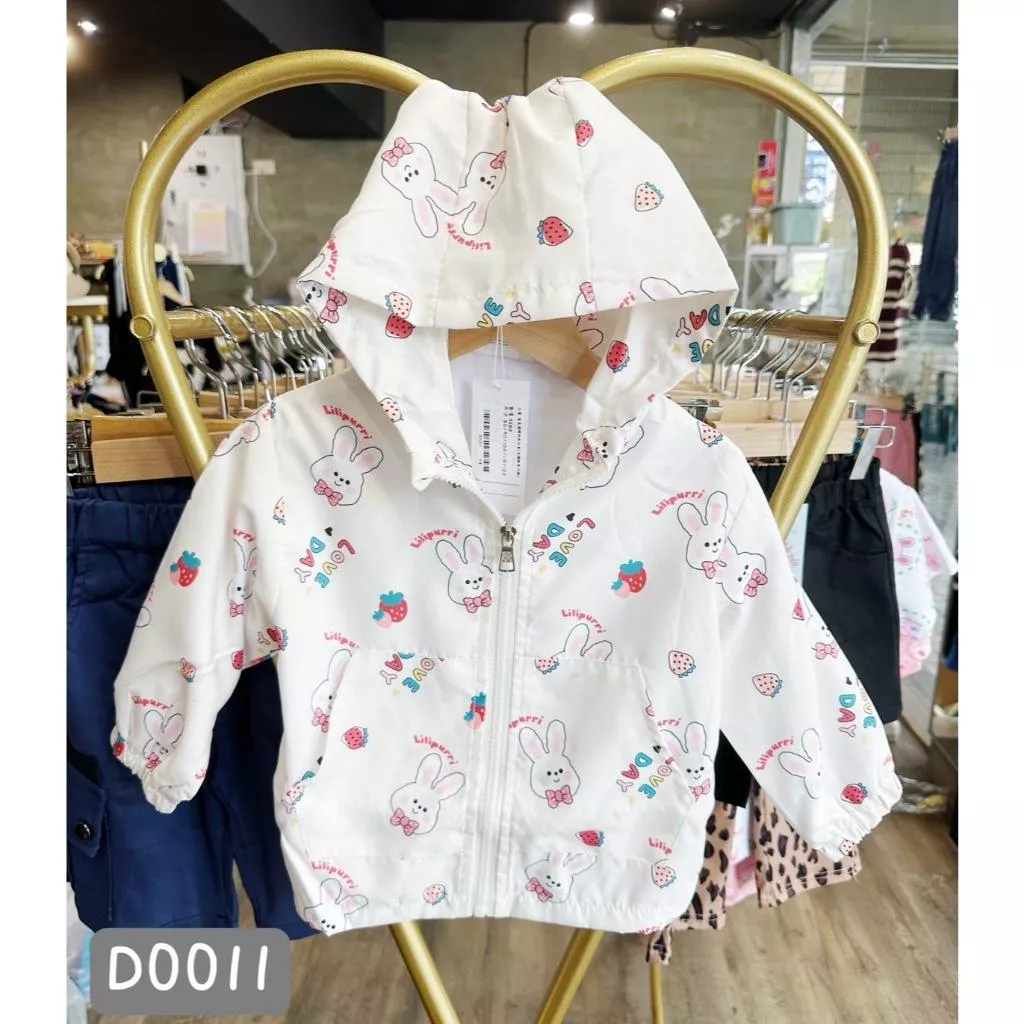 北屯實體店❤現貨外貿 兔兔連帽防風外套(有網眼布內裡)✩米米童著-D0011
