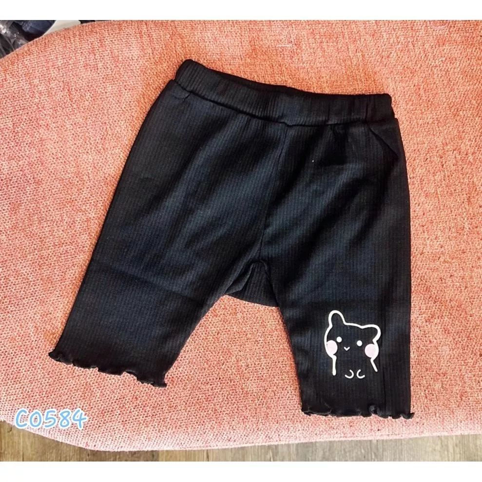 北屯實體店❤現貨台灣製-寶寶小熊坑條木耳邊屁屁褲✩米米童著-C0584