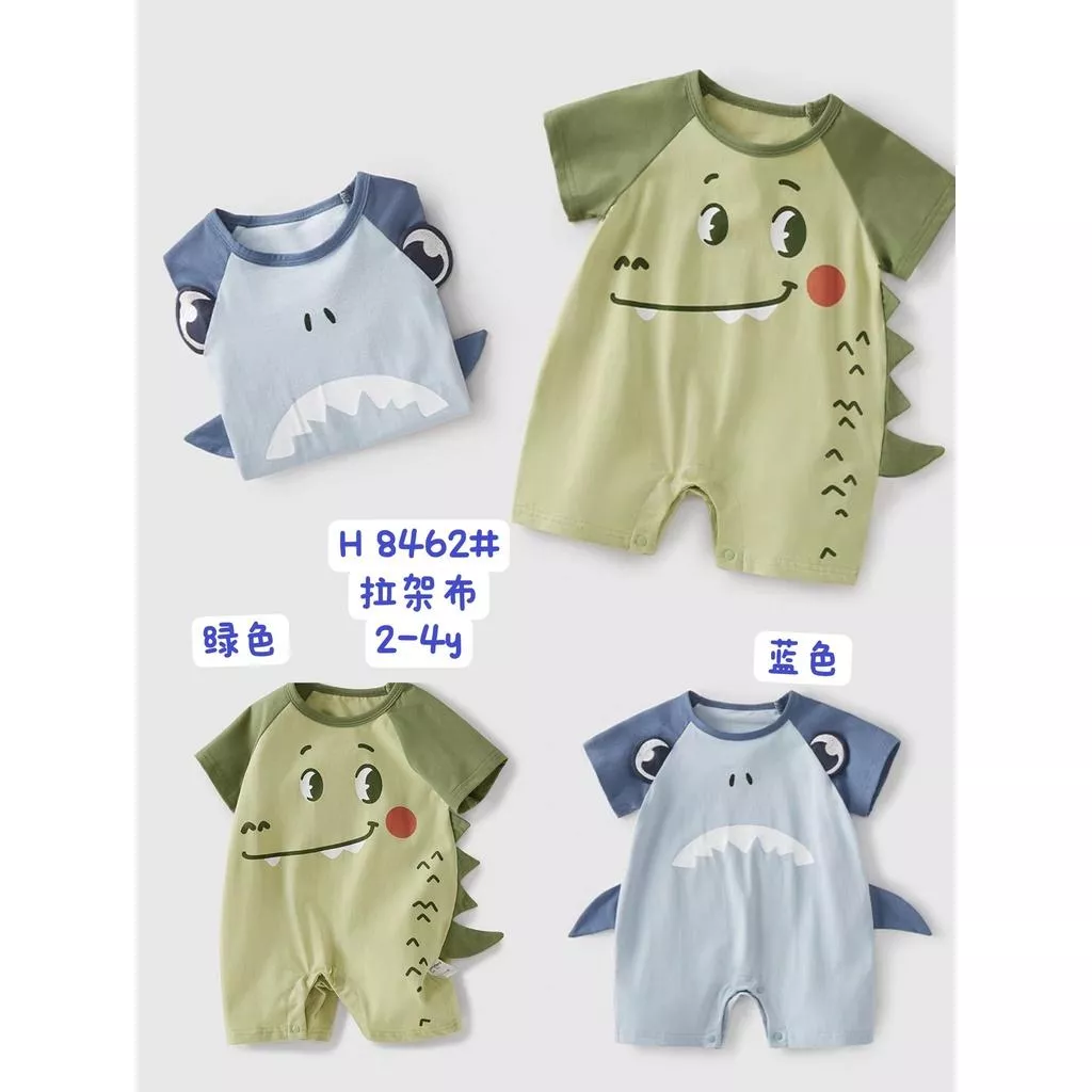 北屯實體店❤現貨拼接袖鱷魚短袖連身衣✩米米童著-E0209