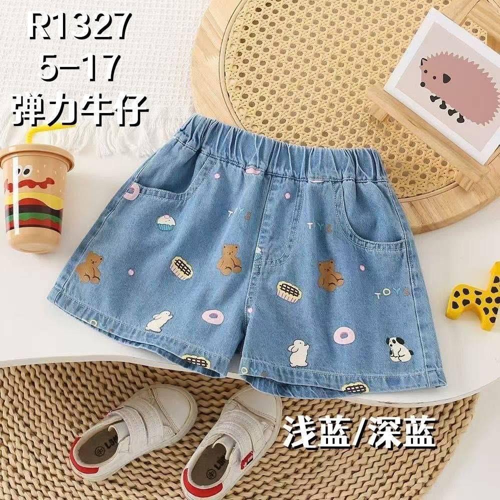 北屯實體店❤現貨滿版印小圖牛仔短褲✩米米童著-E0151
