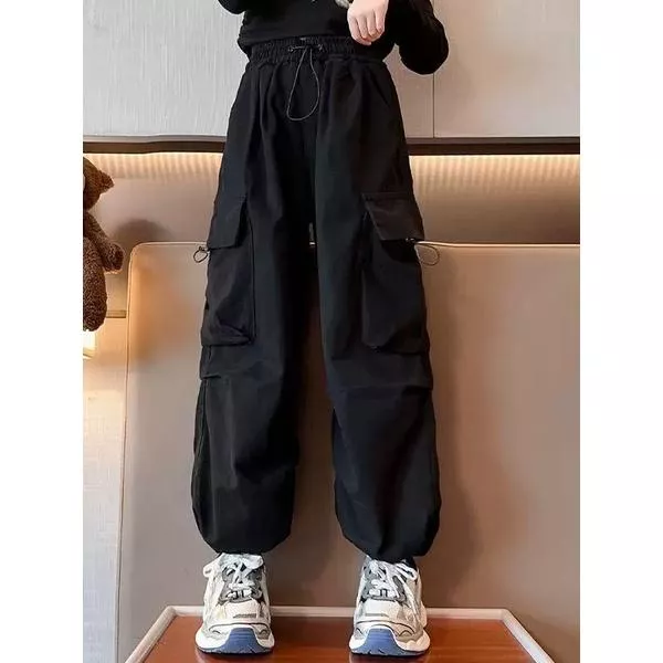 北屯實體店❤現貨韓版大童 大口袋工裝休閒褲✩米米童著-E0180