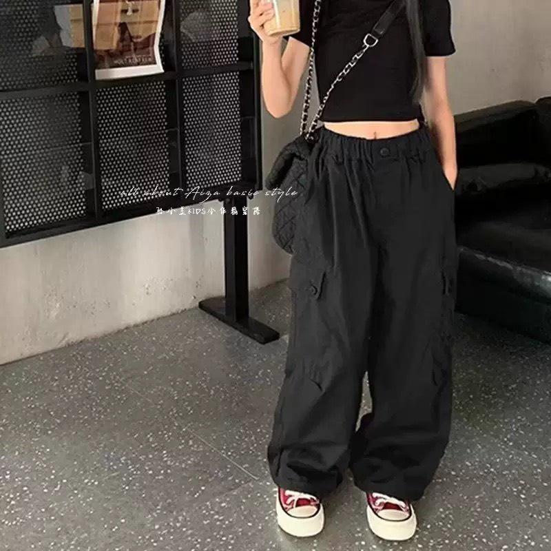北屯實體店❤現貨韓版大童 單扣休閒寬褲✩米米童著-E0182