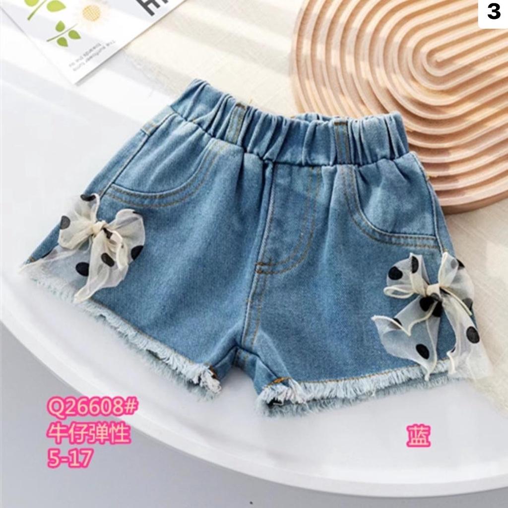 北屯實體店❤現貨側蝴蝶結牛仔短褲✩米米童著-E0262