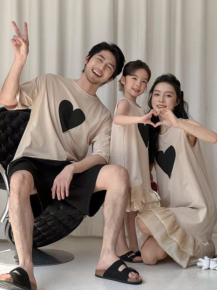 親子裝 預購 - 愛心短T & 愛心洋裝  R002