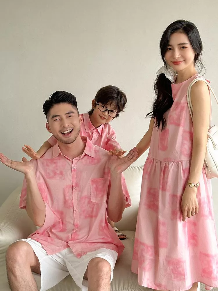 親子裝 預購 -粉渲染 襯衫 & 洋裝  R008