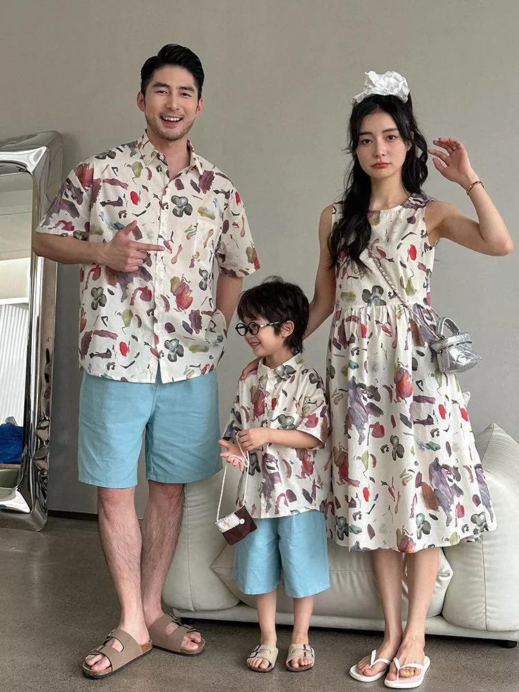 親子裝 預購 - 水彩花 襯衫 & 洋裝  R013