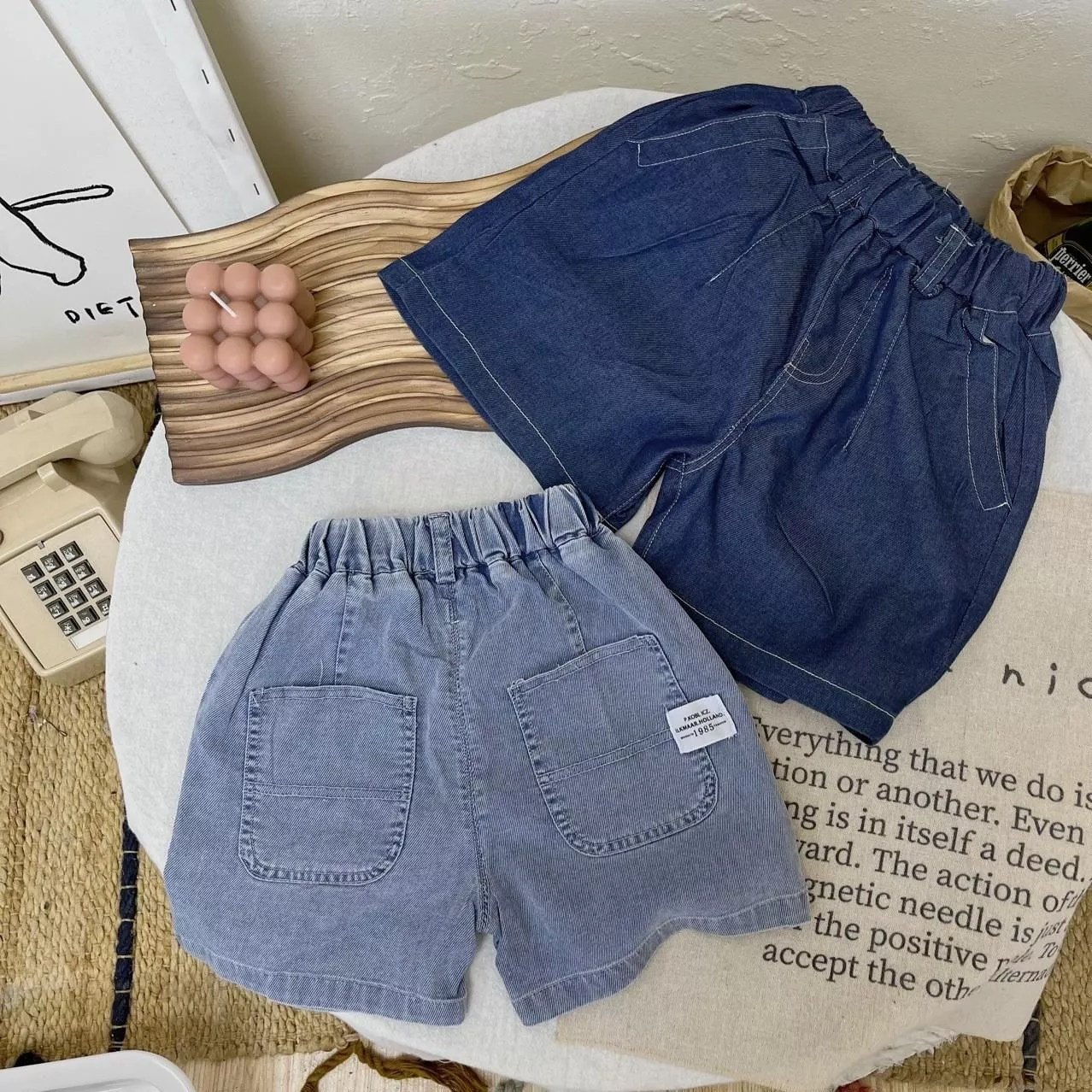 韓版預購 韓版男童 薄款軟牛仔休閒短褲（80～140）