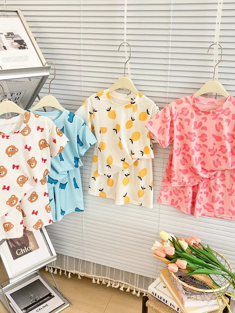 韓版預購  坑條冰絲居家套裝（80～150）