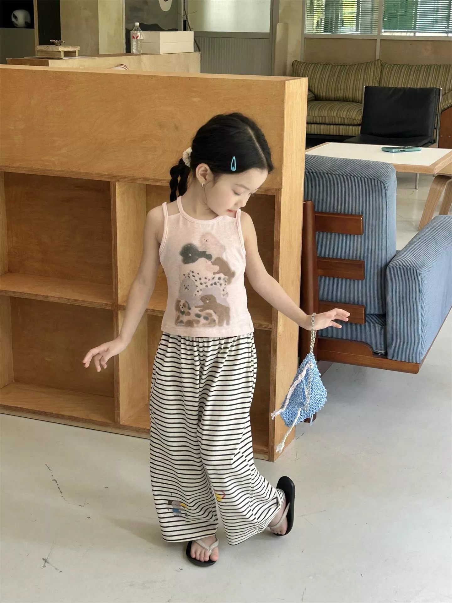 韓版預購 造型背心 & 條紋寬褲（90～140）