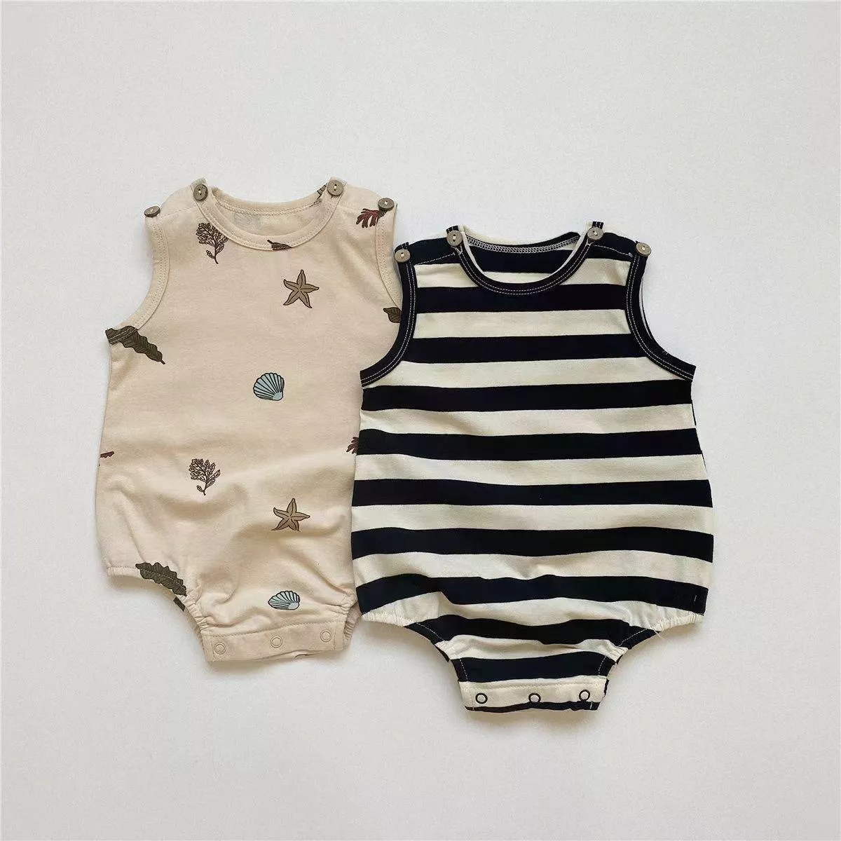 韓版預購 寶寶系列 滿版背心包屁衣（66~90）