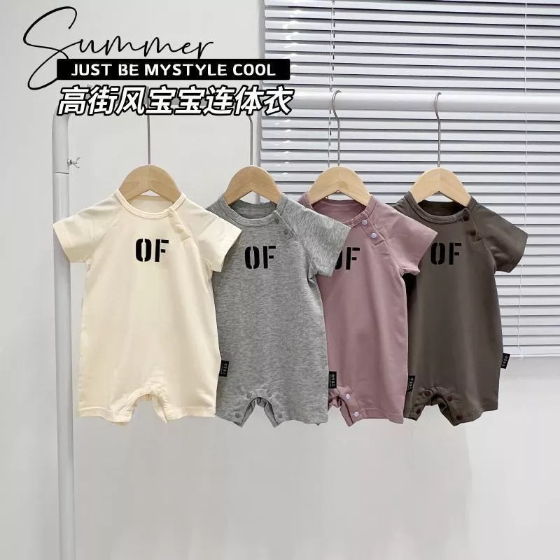 韓版預購 寶寶系列 簡約字母短袖連身衣（66~90）