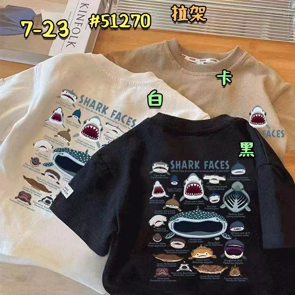 北屯實體店❤現貨大中小童 魚魚圖鑑短袖上衣✩米米童著-E0412
