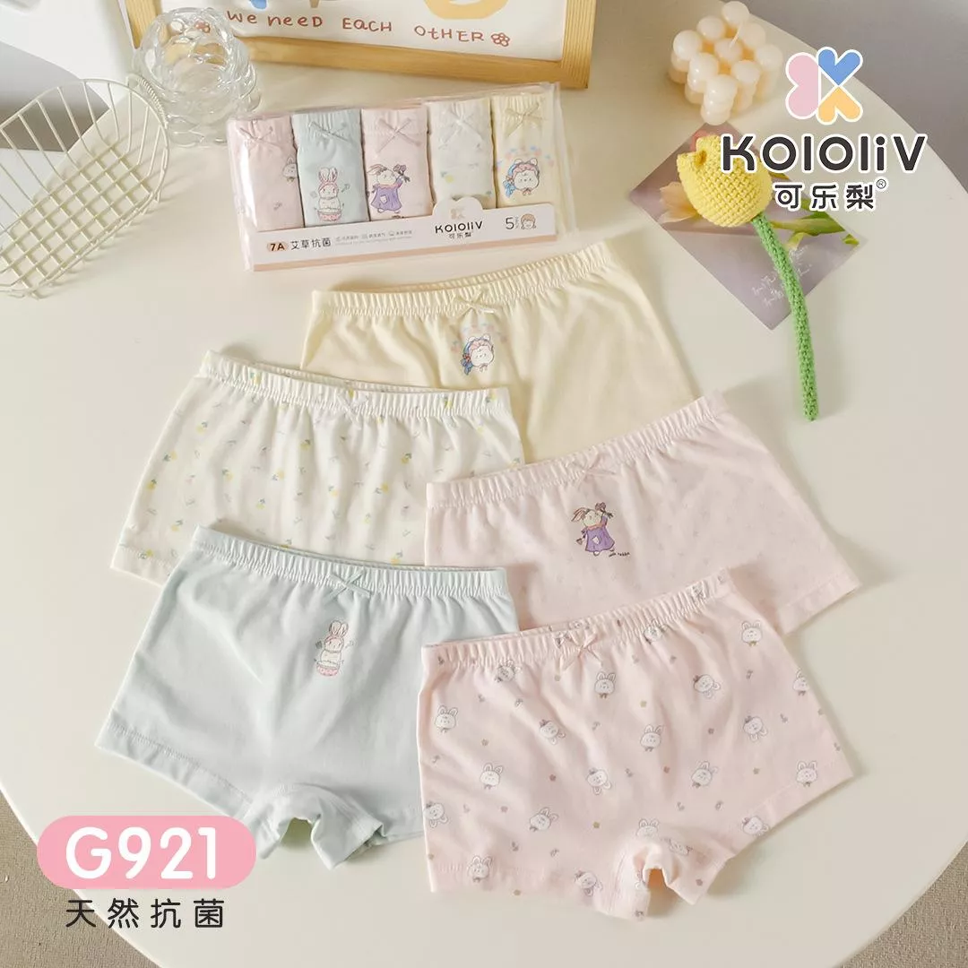 韓版預購 女童 親膚舒適四角內褲 一組五件