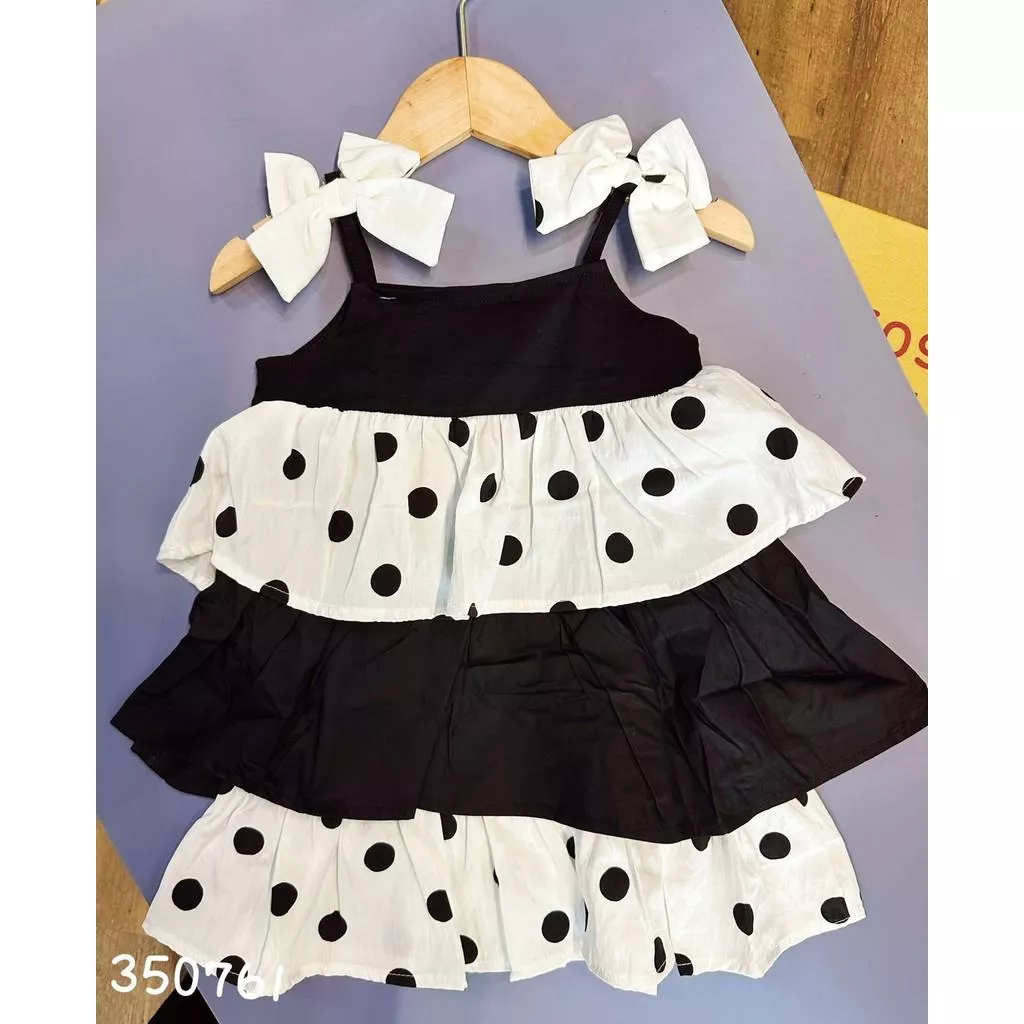 北屯實體店❤現貨 韓版 復古波點層次洋裝✩米米童著-E0505