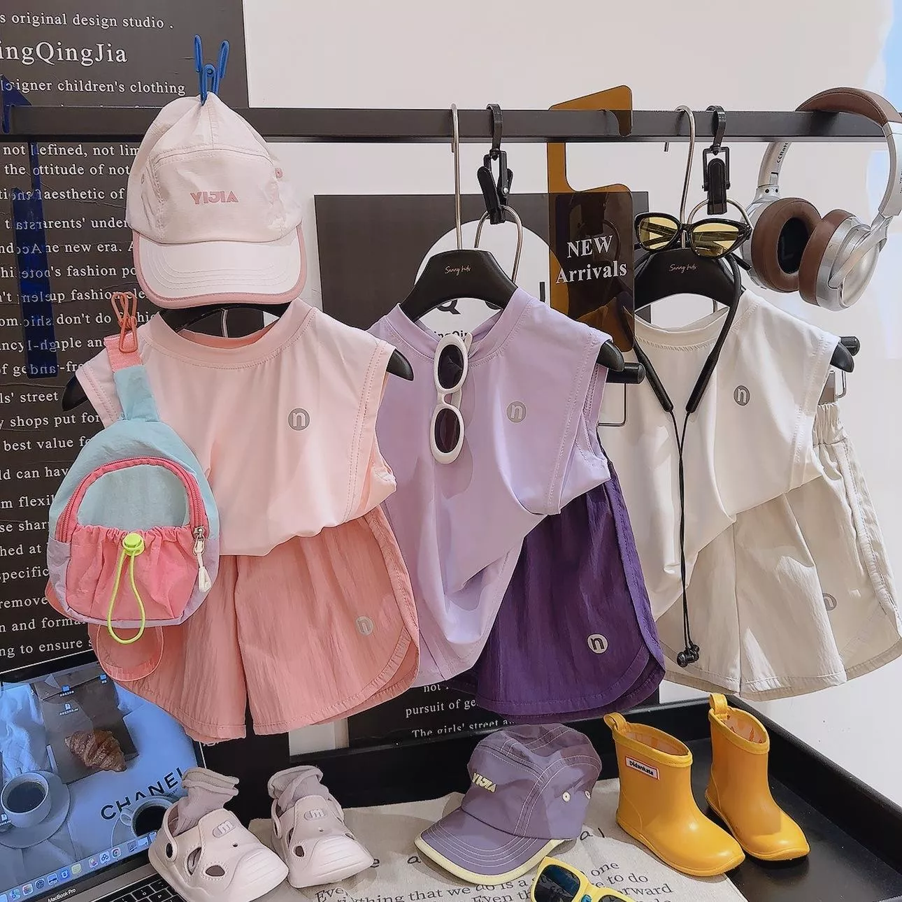 韓版預購 撞色涼感速乾背心套裝 (80~170) 3色