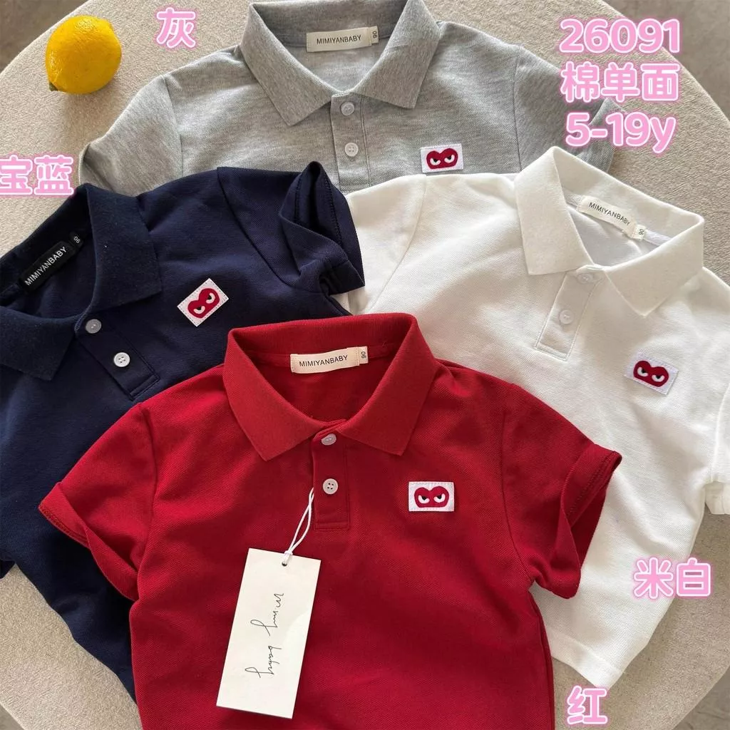 北屯實體店❤現貨 愛心棉質POLO短袖上衣✩米米童著-E0521