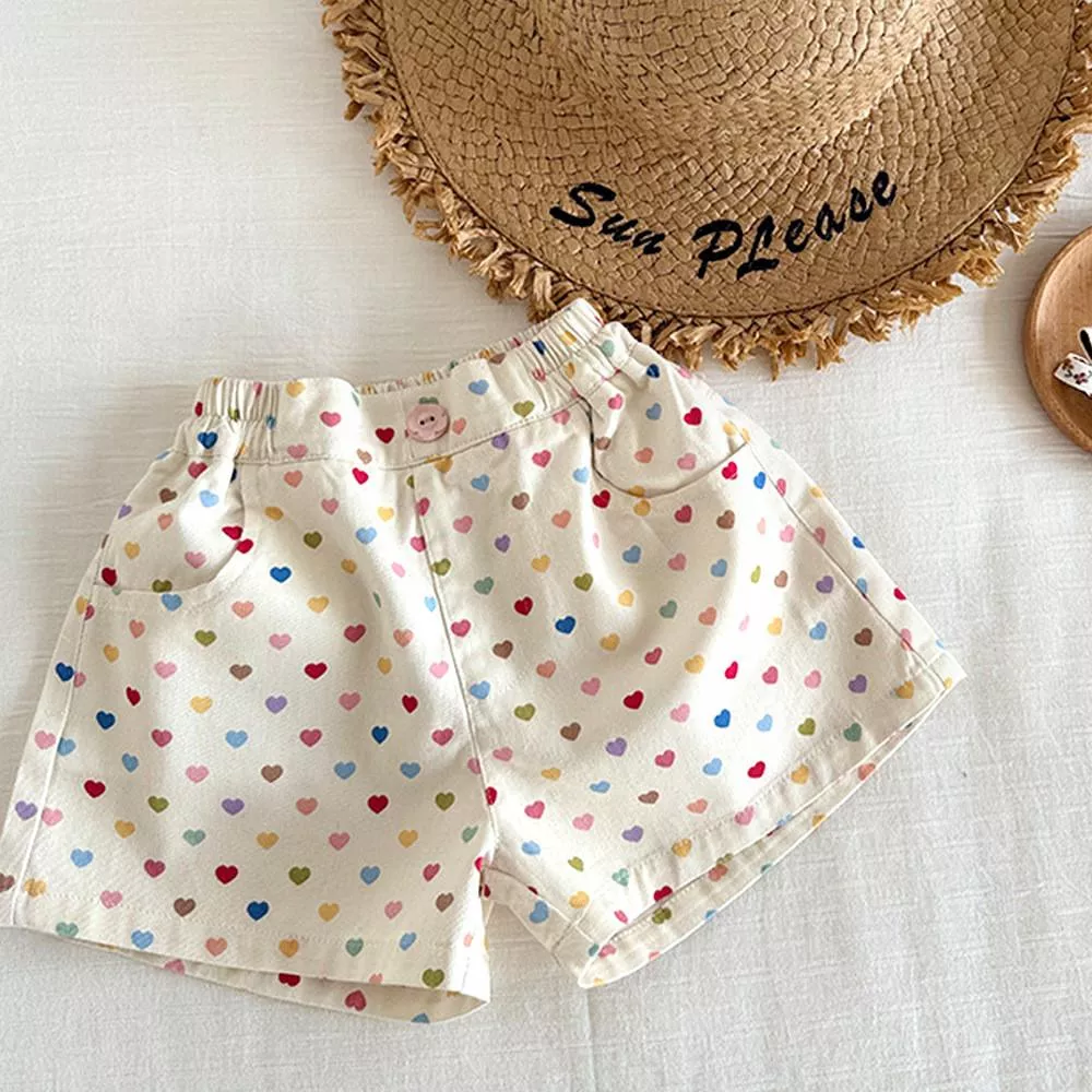 北屯實體店❤現貨 韓版寶寶款 彩色愛心休閒短褲✩米米童著-E0634