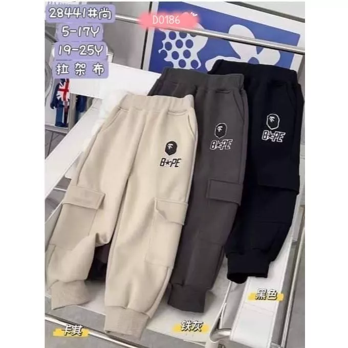 北屯實體店❤現貨 小LOGO工裝棉褲✩米米童著-D0186