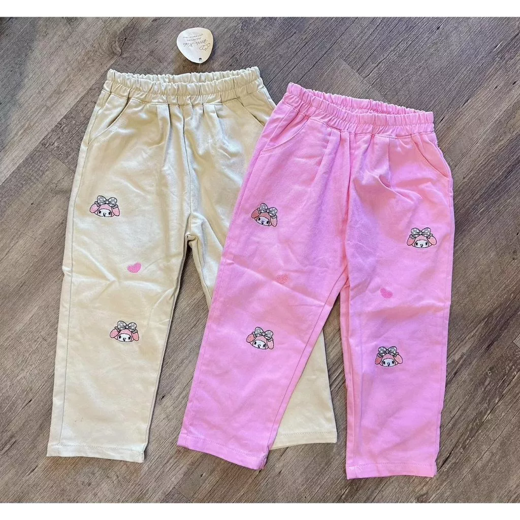 北屯實體店❤現貨 刺繡休閒長褲✩米米童著-D0482