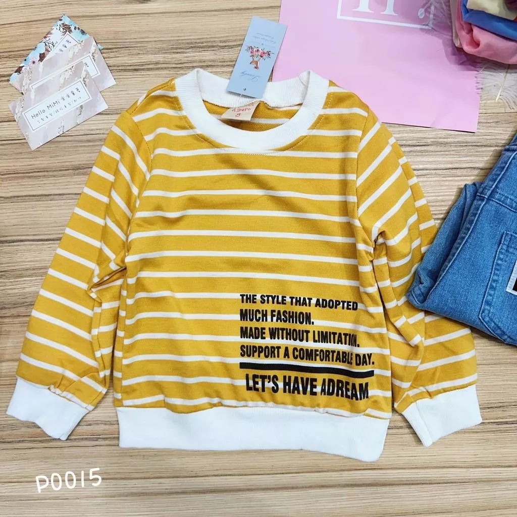 北屯實體店❤現貨 條紋字母圓領長袖上衣✩米米童著-P0015