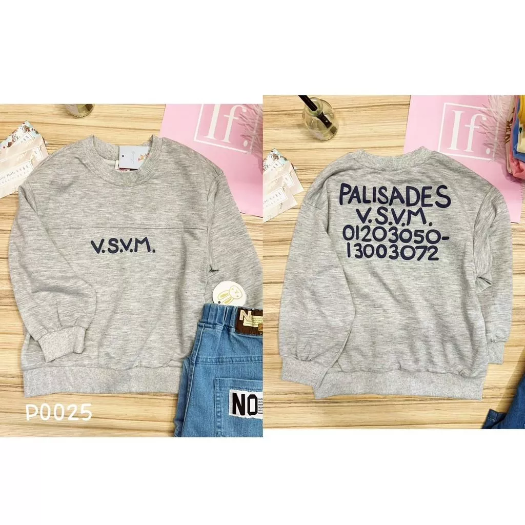 北屯實體店❤現貨 字母圓領大學T 長袖上衣✩米米童著-P0025