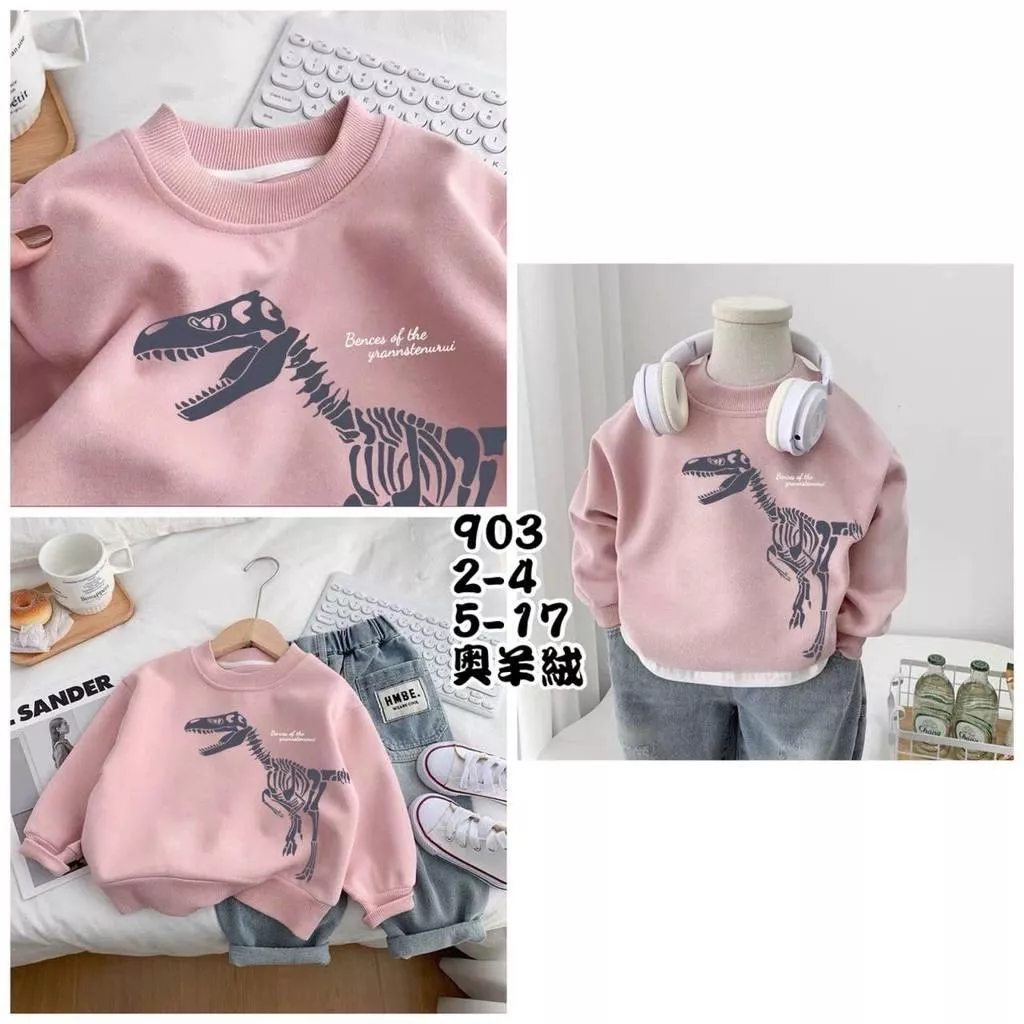 北屯實體店❤現貨 刷毛-厚 恐龍化石大學T✩米米童著-A0130