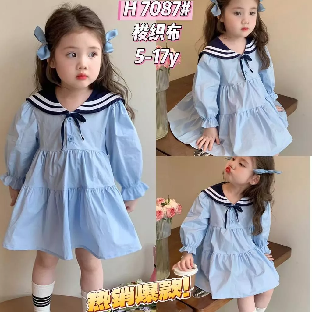 北屯實體店❤現貨 海軍風蛋糕長袖洋裝✩米米童著-A0155