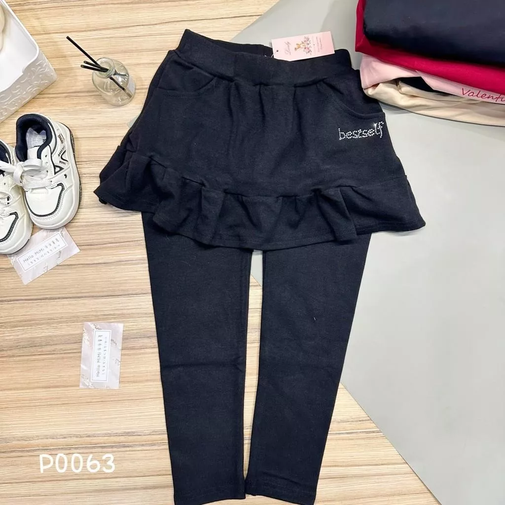 北屯實體店❤現貨 大童 厚棉 亮鑽傘擺假兩件內搭褲✩米米童著-P0063