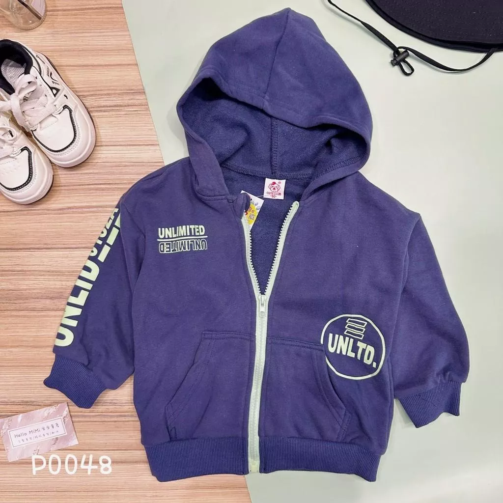 北屯實體店❤現貨 撞色拉鍊字母磨毛外套✩米米童著-P0048
