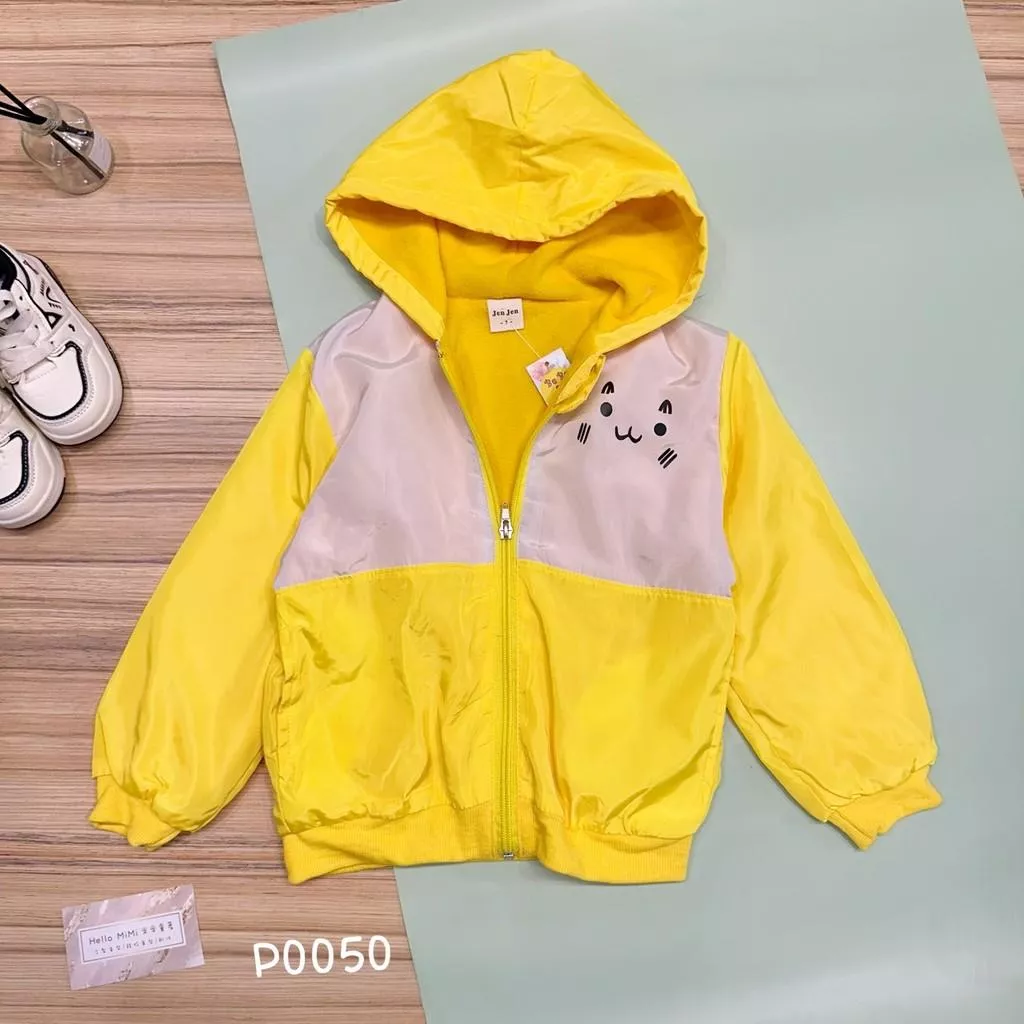北屯實體店❤現貨 小貓臉搖粒絨拚色連帽外套✩米米童著-P0050