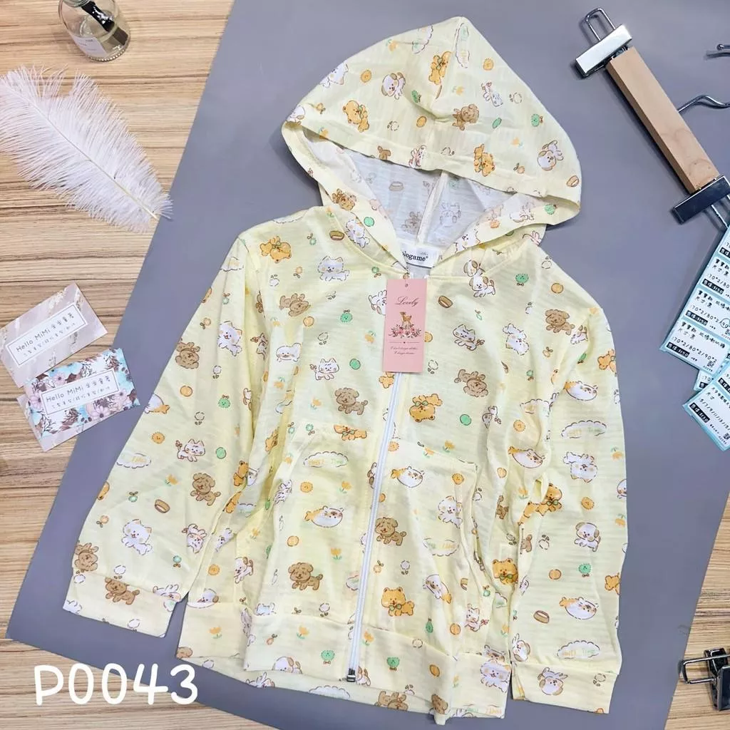 北屯實體店❤現貨 台灣製 滿版手繪動物連帽薄款外套✩米米童著-P0043