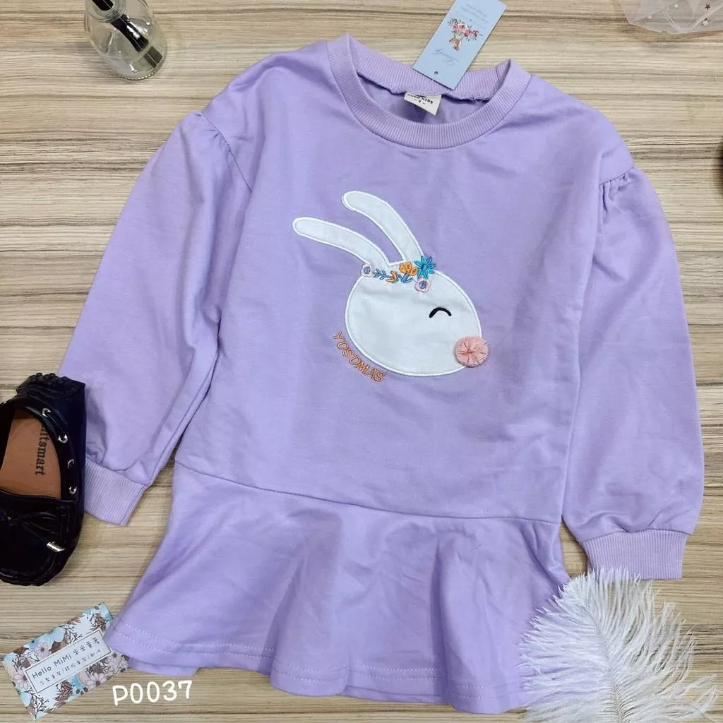 北屯實體店❤現貨 兔兔長袖洋裝✩米米童著-P0037