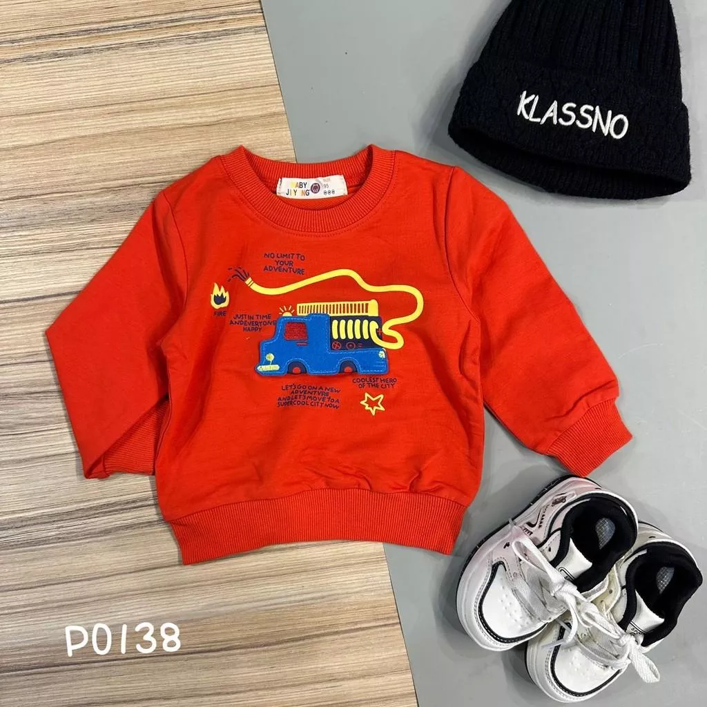 北屯實體店❤現貨 寶寶款 貼布消防車車上衣✩米米童著-P0138