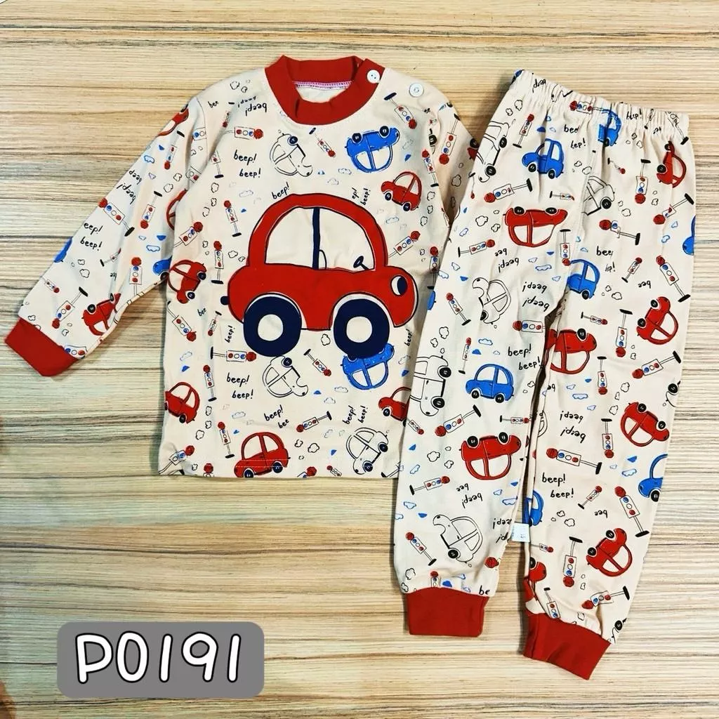 北屯實體店❤現貨 紅汽車居家服 套裝✩米米童著-P0191