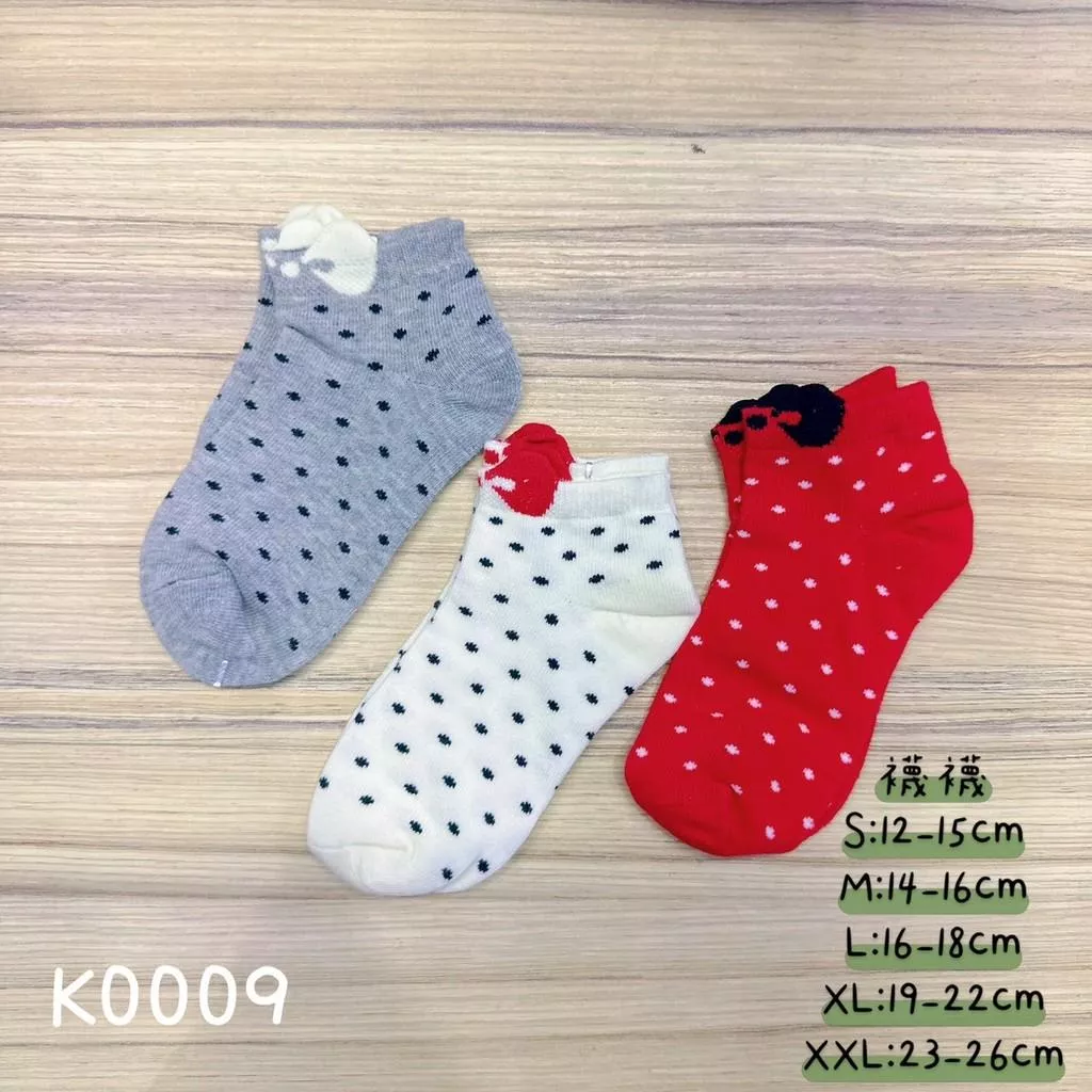 北屯實體店❤現貨 波點蝴蝶結 (3雙)✩米米童著-K0009