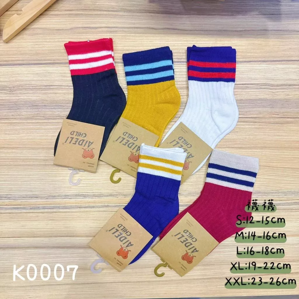 北屯實體店❤現貨 線條配色中筒襪 (5雙)✩米米童著-K0007
