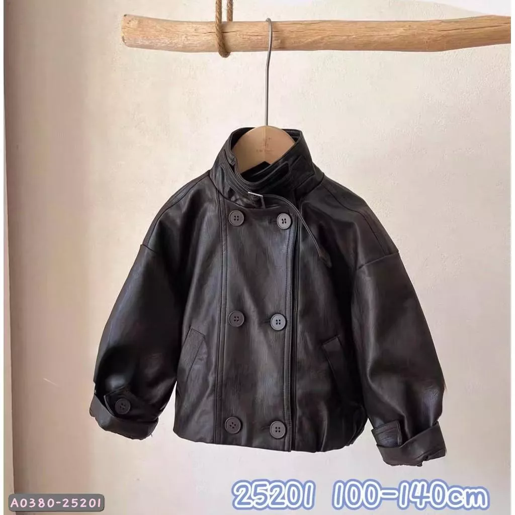 北屯實體店❤現貨 韓版帥氣軟皮革外套✩米米童著-A0380