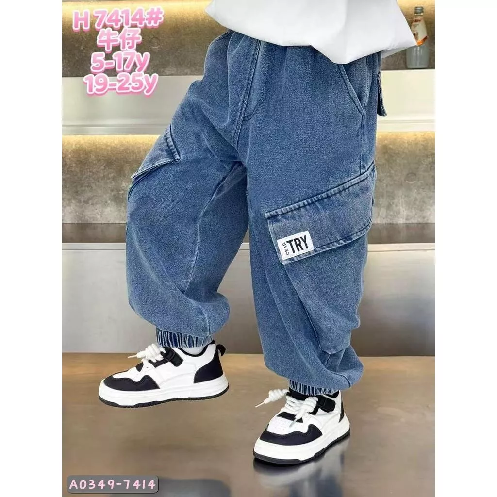 北屯實體店❤現貨 大童款 工裝牛仔長褲✩米米童著-A0349