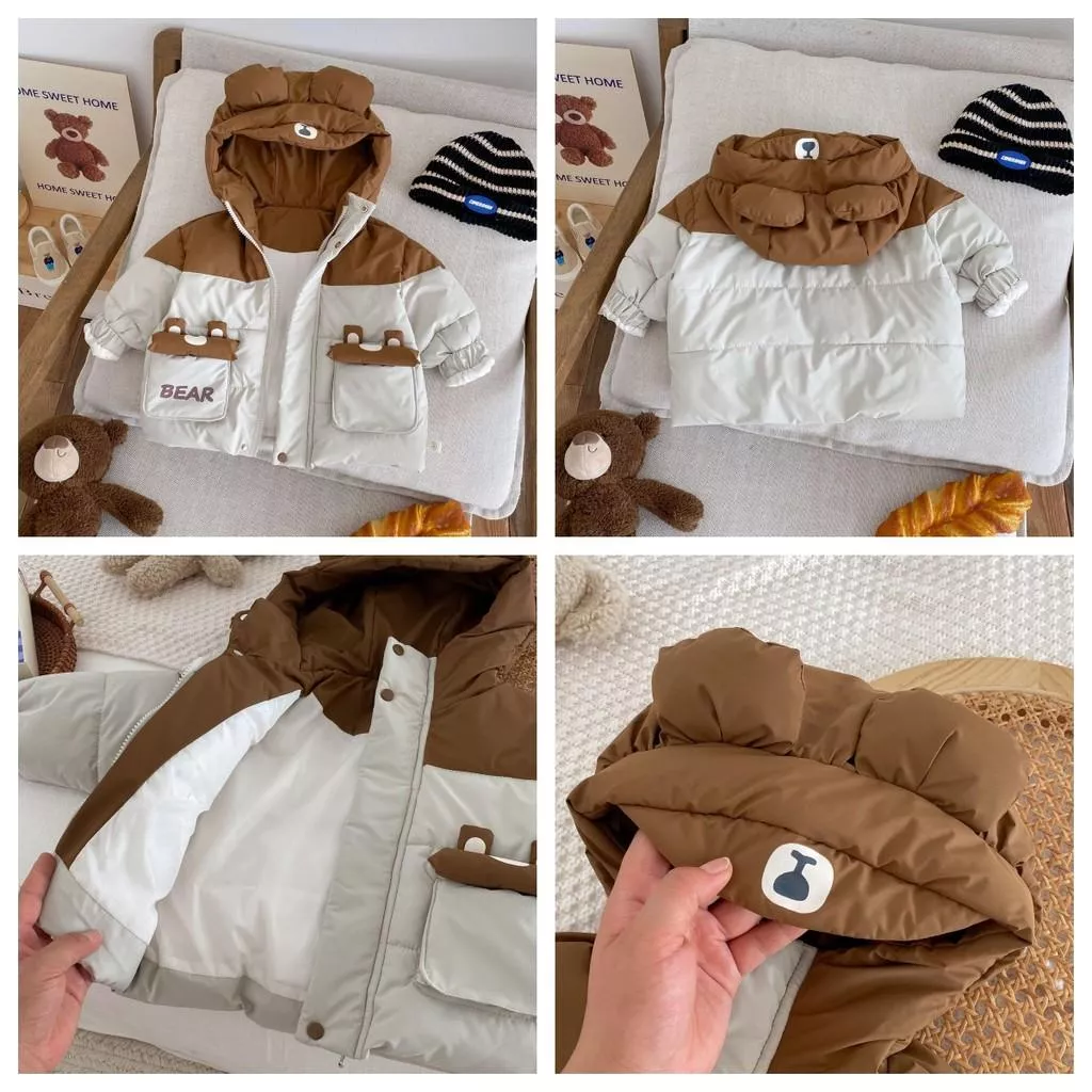 北屯實體店❤現貨 韓版 厚 內鋪棉 小熊防風外套✩米米童著-A0411