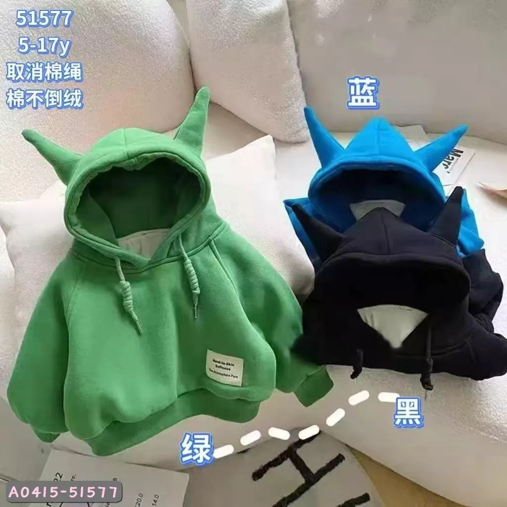 北屯實體店❤現貨 厚 不倒絨 小標籤 惡魔角帽T(版型偏小✩米米童著-A0415