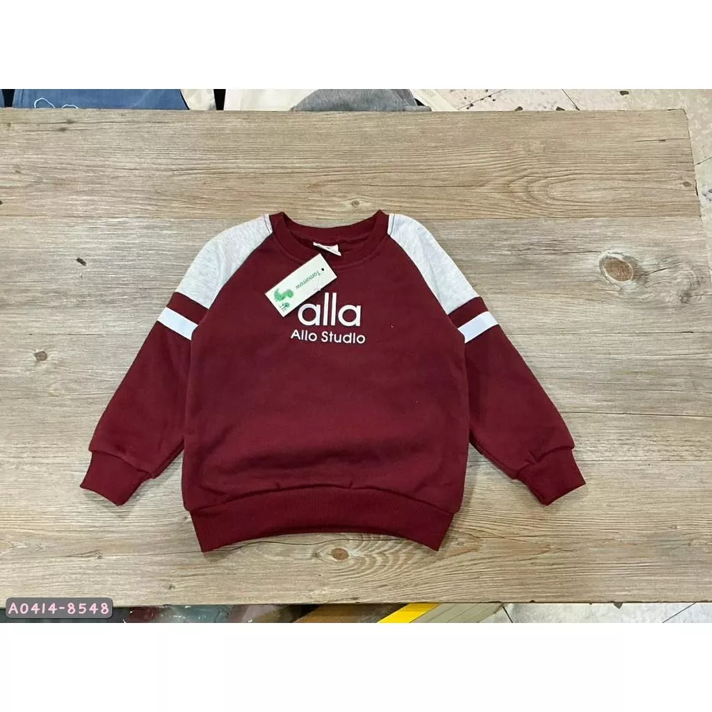 北屯實體店❤現貨 厚 刷毛 拚色字母大學T✩米米童著-A0414