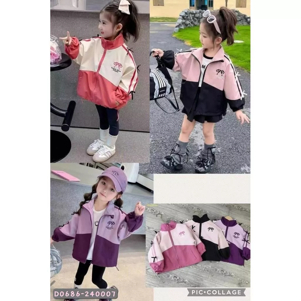 北屯實體店❤現貨 蝴蝶結衝鋒外套✩米米童著-D0686