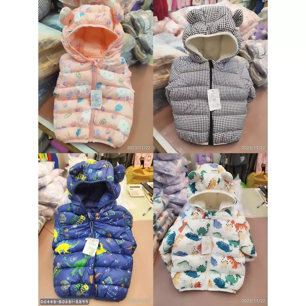 北屯實體店❤現貨 滿版保暖鋪棉連帽外套✩米米童著-D0448