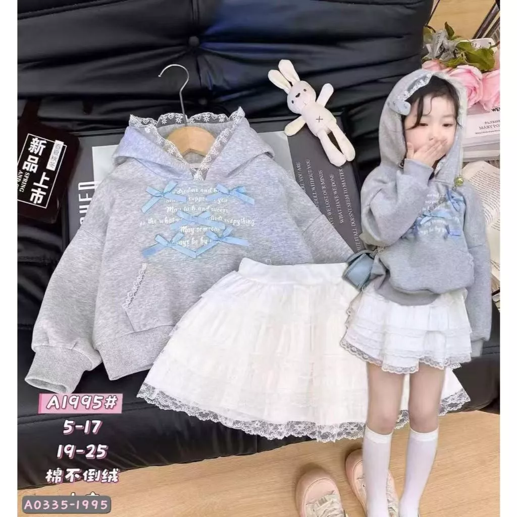 北屯實體店❤現貨 厚-不倒絨 大中小童 蕾絲帽帽 蝴蝶結帽T✩米米童著-A0335