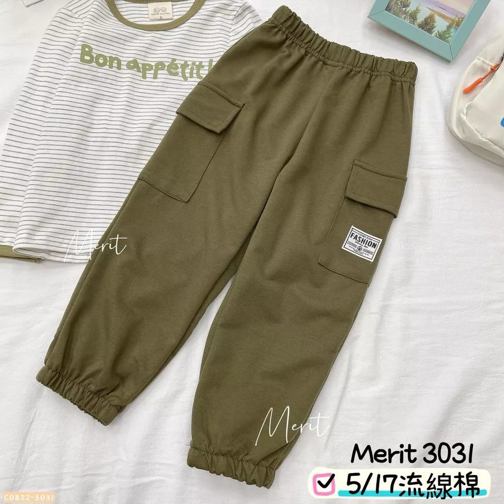北屯實體店❤現貨 大口袋標籤混棉長褲✩米米童著-C0822