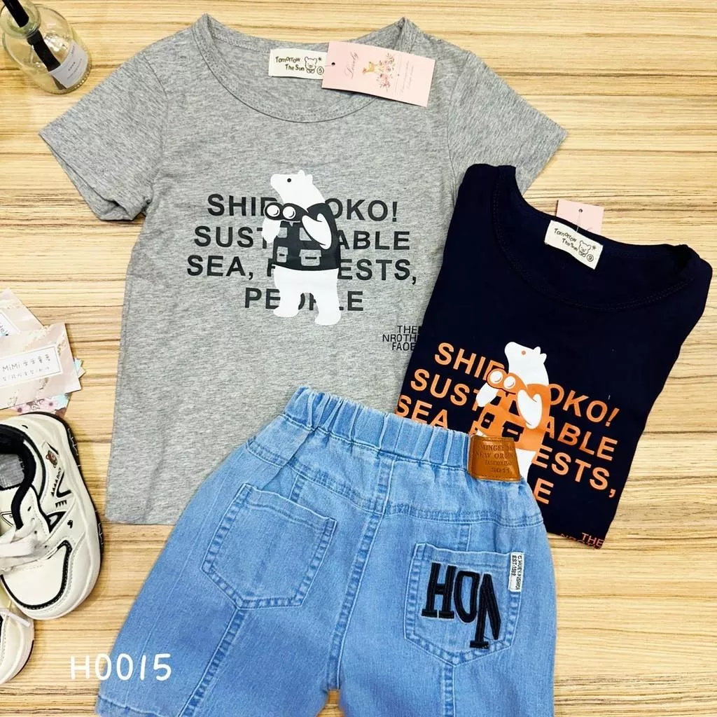 北屯實體店❤現貨 潮潮小熊字母短袖上衣✩米米童著-H0015