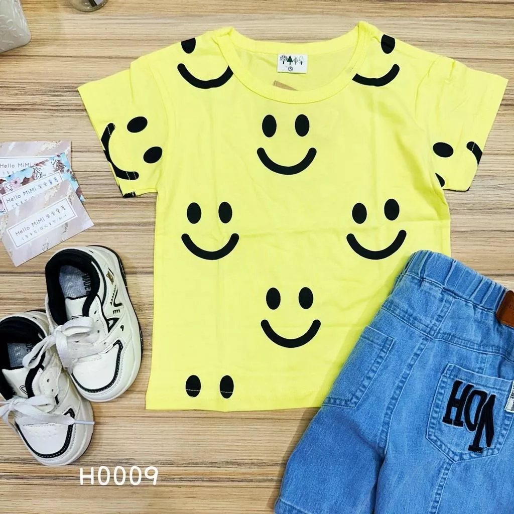 北屯實體店❤現貨 滿版笑臉 短袖上衣✩米米童著-H0009