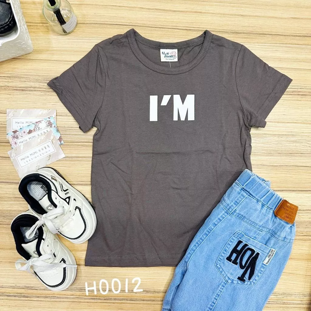 北屯實體店❤現貨 IM字母短袖上衣✩米米童著-H0012